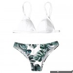 Women Teen Girls Two Piece Leave Printed Bikini Set Swimsuit Swimwear Bathing Suits White B07B24H8LX
